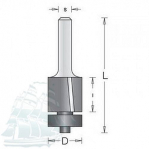 Фреза DIMAR обгонная c наклонной режущей кромкой D19.1 L98.4 I38.1 S12 (1013019)