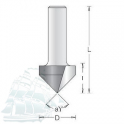 Фреза DIMAR врезная для выборки V-паза D9.5 L45 I11.0 S8 a90 (1050015)