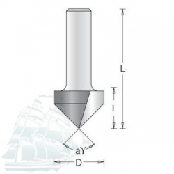 Фреза DIMAR врезная для выборки V-паза D12.7 L44.0 I12.7 S8 a90 (1050105)