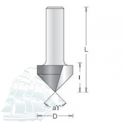 Фреза DIMAR врезная для выборки V-паза D16 L45 I12.7 S8 a90 (1050135)