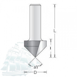 Фреза DIMAR врезная для выборки V-паза D16 L51 I12.7 S12 a90 (1050139)