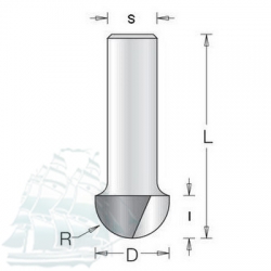 Фреза DIMAR галтельная D9.5 L52 I6.3 S12 R4.8 (1060099)