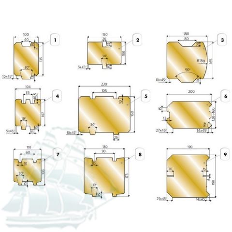 Комплект фрез «SAMSON» для строительного бруса ПФ-12-9 (180*50*190) Z=4