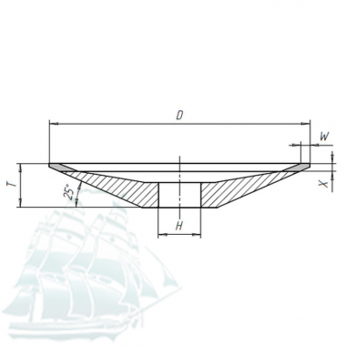 Заточной алмазный круг 12R4 (125*3/2*32)