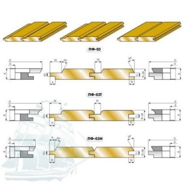 Комплект фрез «SAMSON» для вагонки ПФ-03-2Н (160*40*32) Z=4+4